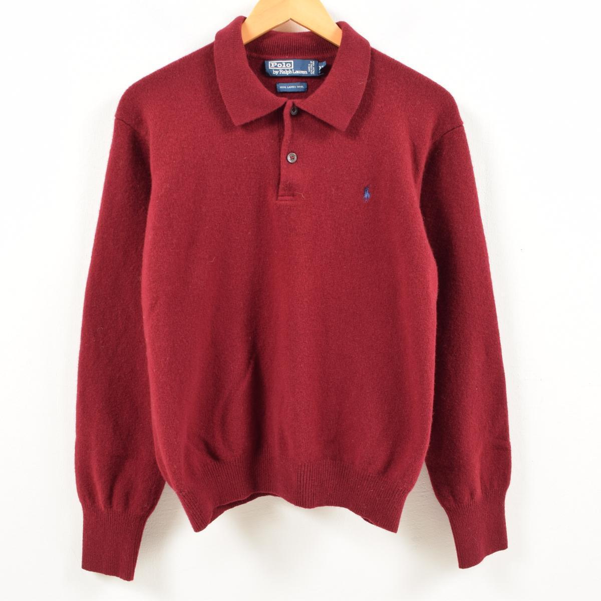 Vintage Clothing Jam Ralph Lauren Polo By Ralph Lauren Polo By Long Sleeves Lamb S Wool Knit Shirt Men M Wax2529