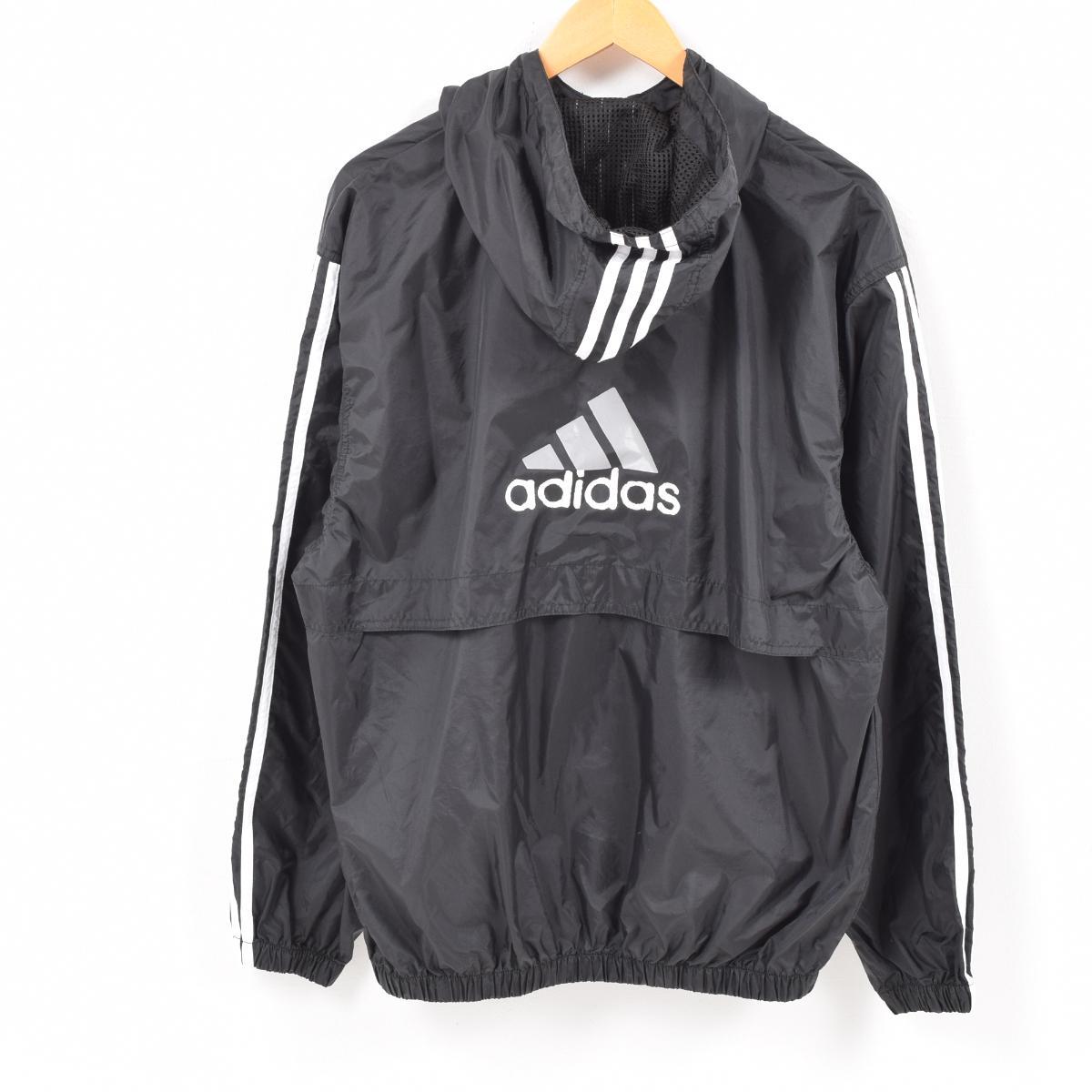 black and white adidas windbreaker