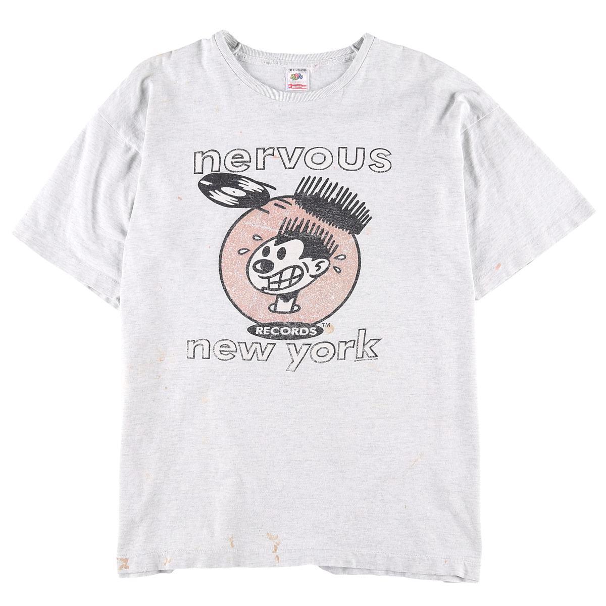 上品なスタイル Usa製 プリントtシャツ ナーバスレコードニューヨーク York New Records Nervous Loom The Of Fruit フルーツオブザルーム 90年代 希少レア メンズl Svtg 中古 Wbf3639 グラフィックtシャツ ヴィンテージ Wbf3639 Varitas Net