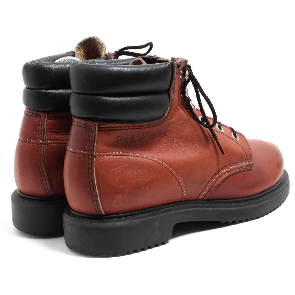 red leather work boots