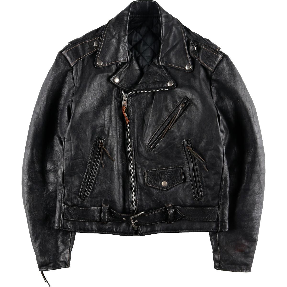 Eaa 中古 ダブルライダースジャケット 中古 ヴィンテージ 0127 メンズl Vtg Eaa 70 80年代 70 80年代 メンズl 古着屋jam70 80年代 ヴィンテージ ダブルライダースジャケット