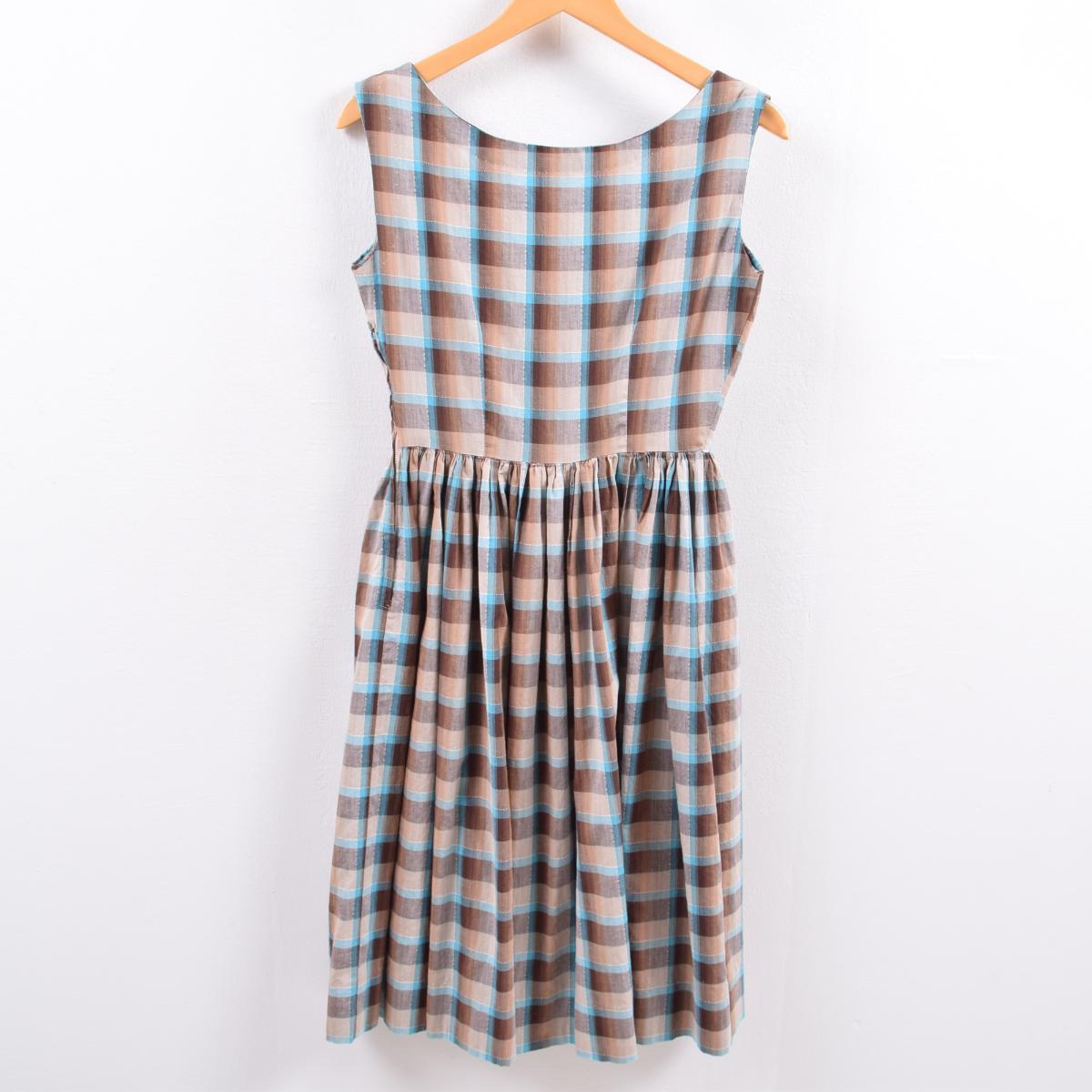 チェック柄 ノースリーブ ヴィンテージ 60年代 チェック柄 ワンピース 60年代 レディースs ノースリーブ Unknown Unknown 60年代 フレアワンピース レディースs Eaa フレアワンピース チェック柄 ヴィンテージ 中古 0131 Pd3 3 Ss07