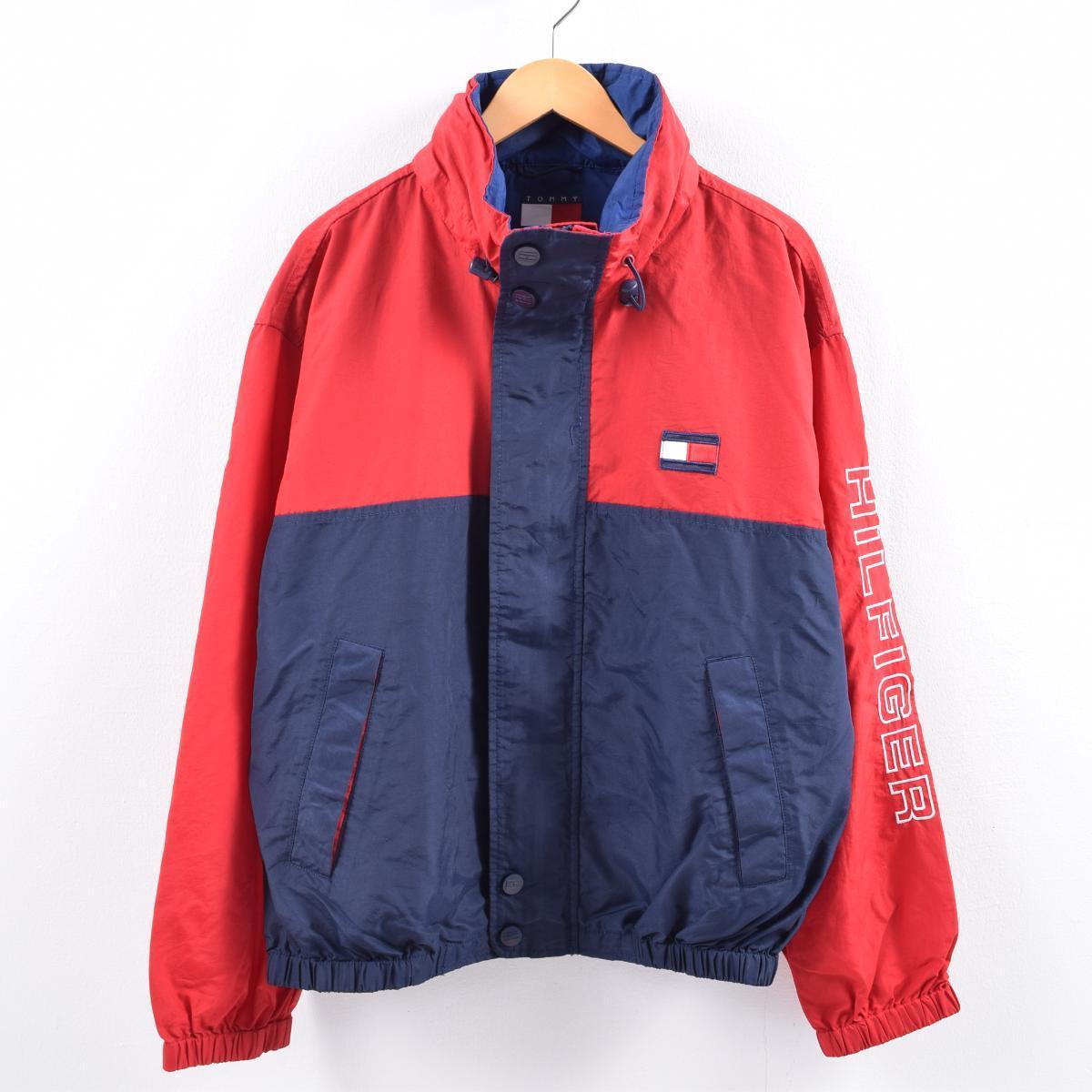 大流行中 90年代 トミーヒルフィガー Tommy Hilfiger 袖ロゴ フード収納型 セーリングジャケット メンズl ヴィンテージ Eaa 中古 0214 数量限定 特売 Babymarket Hu