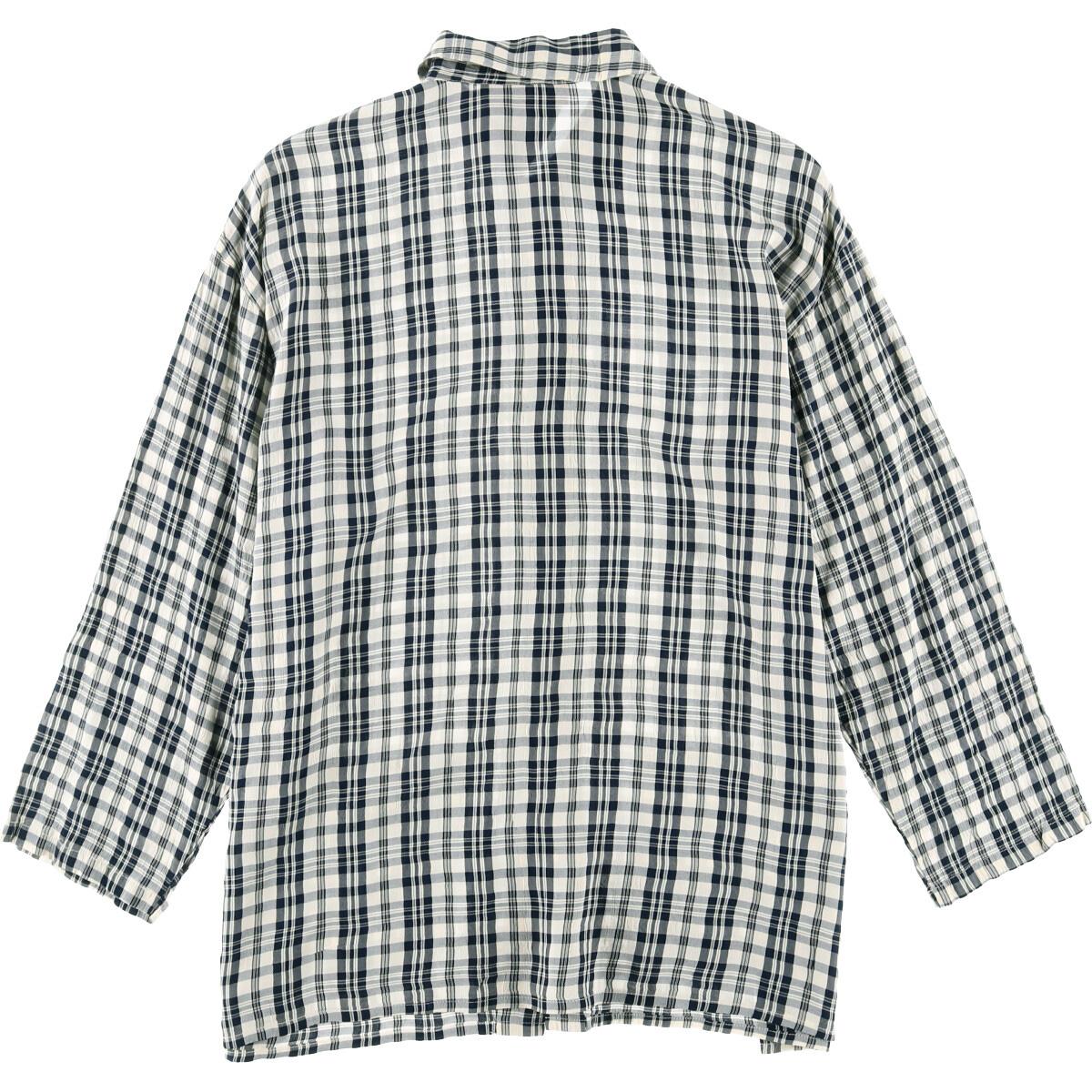 alain manoukian格子花纹长袖子衬衫法国制造女士xl/eaa020472