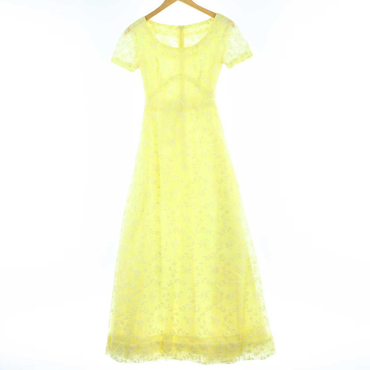 ラッピング不可 ワンピース 70年代 Unknown 0426 Js10 N2101 N05 中古 Eaa ヴィンテージ レディースs Aラインワンピース 半袖 マキシ丈 フロッキープリント 花柄 Dgb Gov Bf