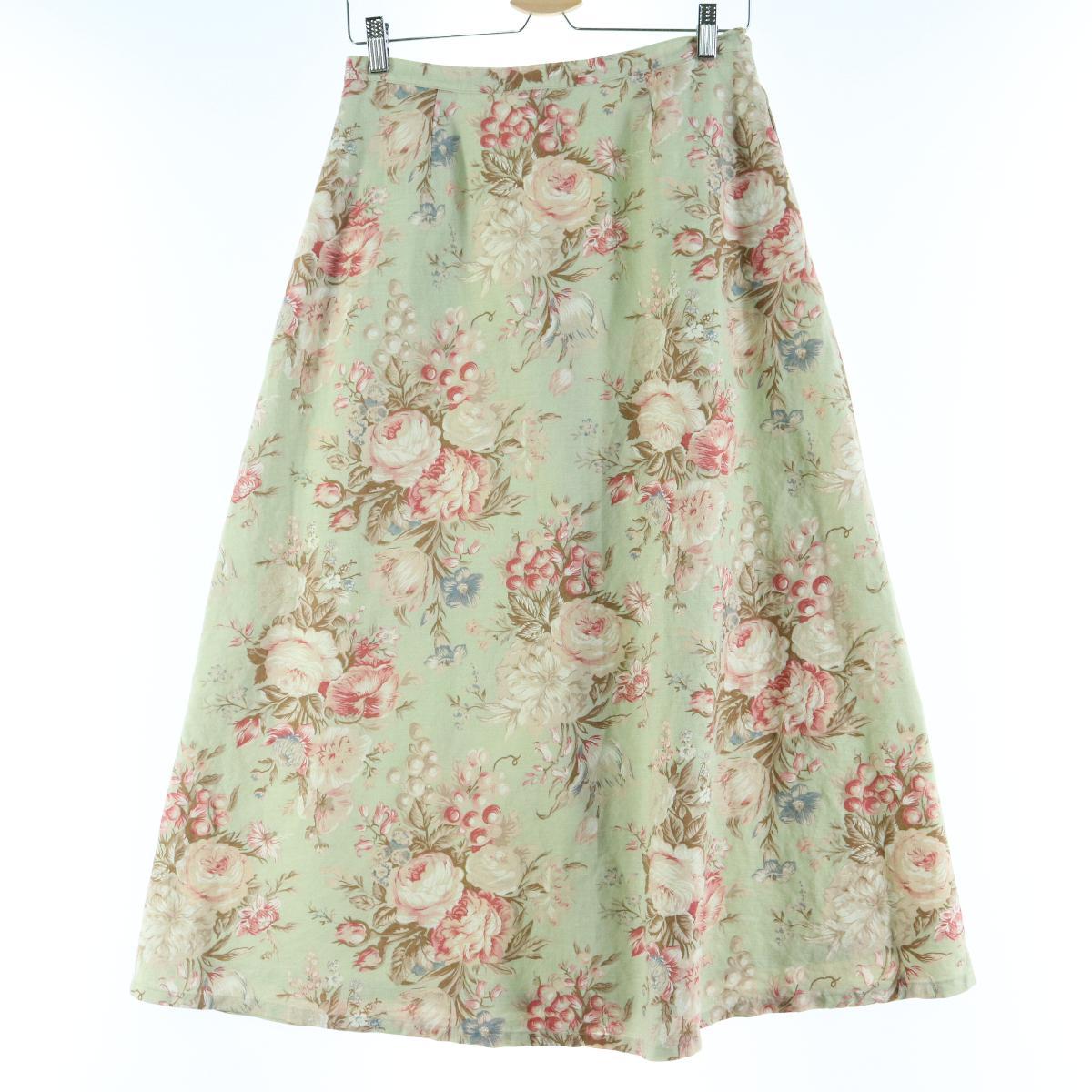 在chaps总花纹花纹之前的差别亚麻布×棉布长a线裙子女士l/eaa029267