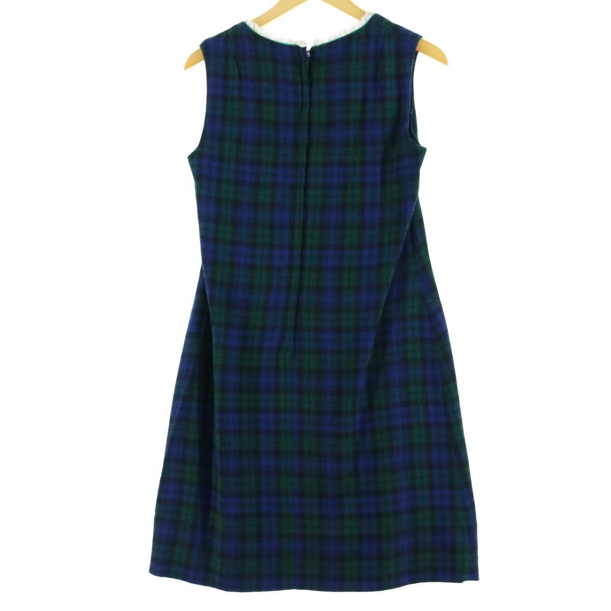 レース付き レディースm 60年代 チェック柄 ノースリーブ 60年代 チェック柄 ヴィンテージ レディースm ノースリーブ Eaa レディースm Aラインワンピース レース付き ノースリーブ Aラインワンピース ヴィンテージ Eaa 中古 06 2b10f