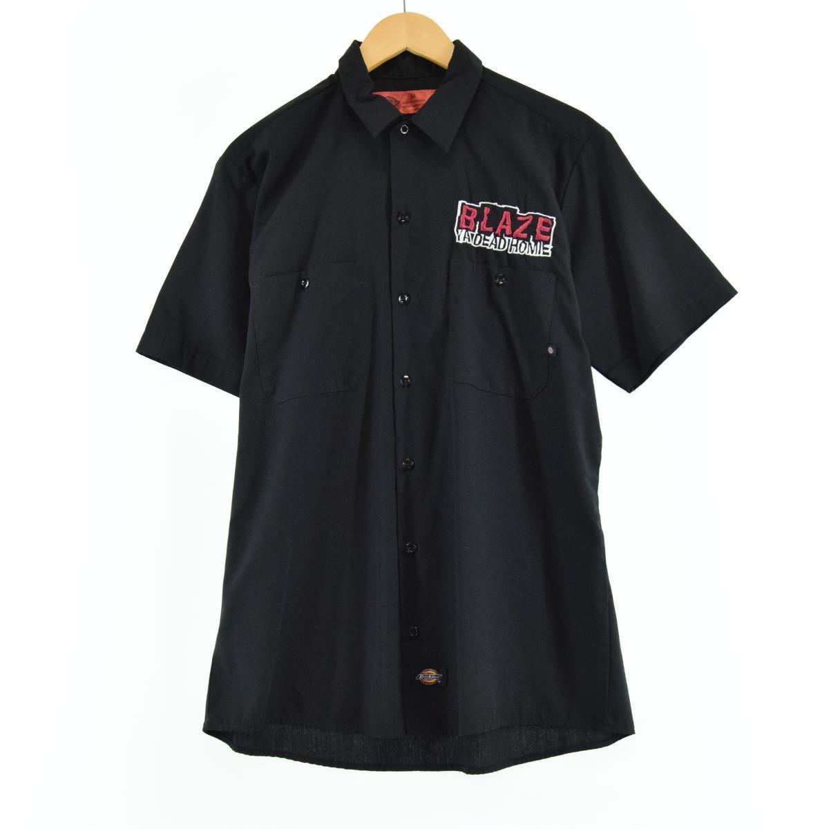 楽天市場 ディッキーズ Dickies Blaze Ya Dead Homie ブレイズ ヤ デッド ホーミー バック刺繍 半袖 ワークシャツ メンズm Eaa 中古 0625 Ss09 Js10 Ss12 古着屋jam