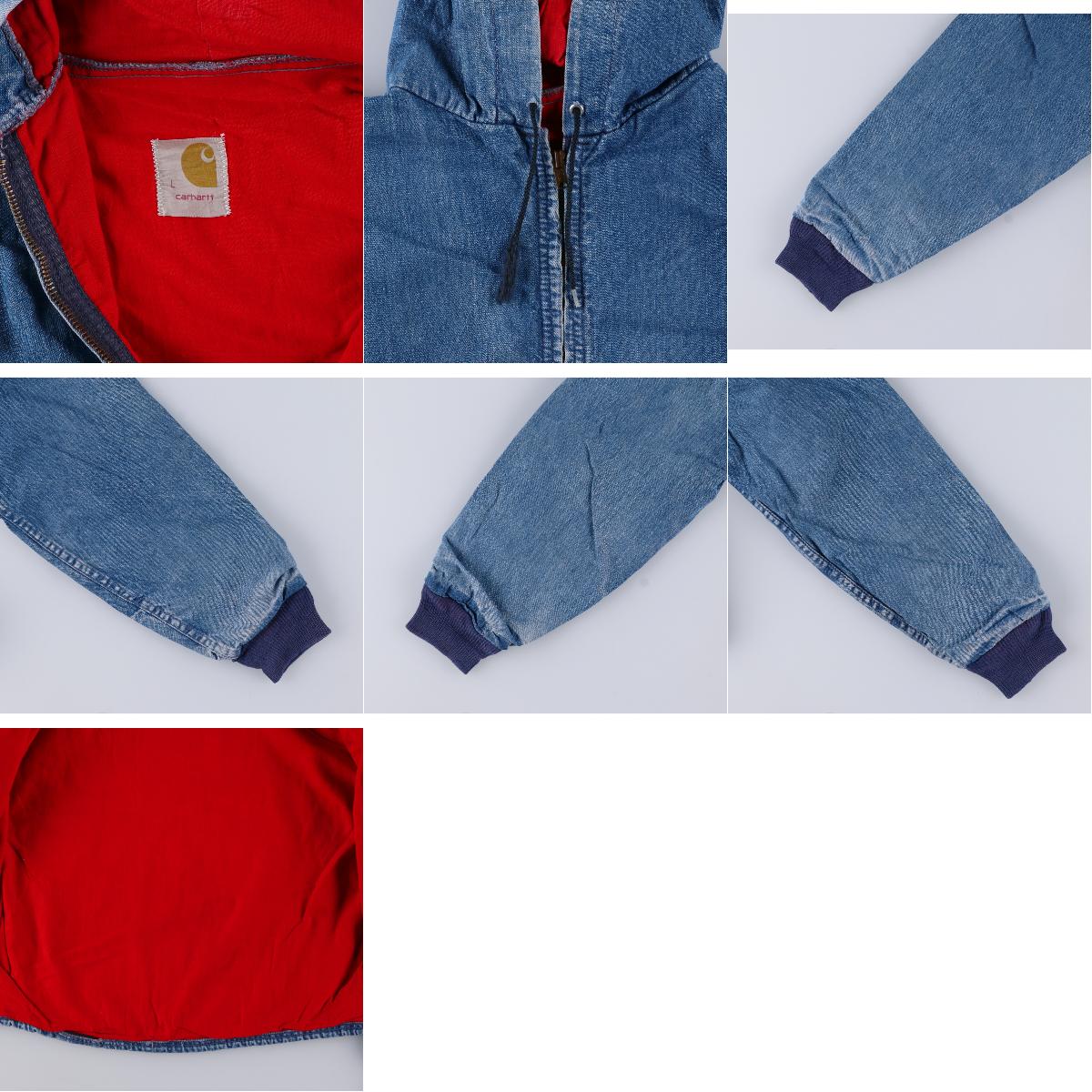 デニムパーカー 古着屋jam70年代 プリントタグ Eaa メンズl カーハート Carhartt ヴィンテージ プリントタグ メンズl Carhartt プリントタグ 中古 70年代 メンズl 1018 カーハート アクティブジャケット ヴィンテージ ヴィンテージ デニムパーカー