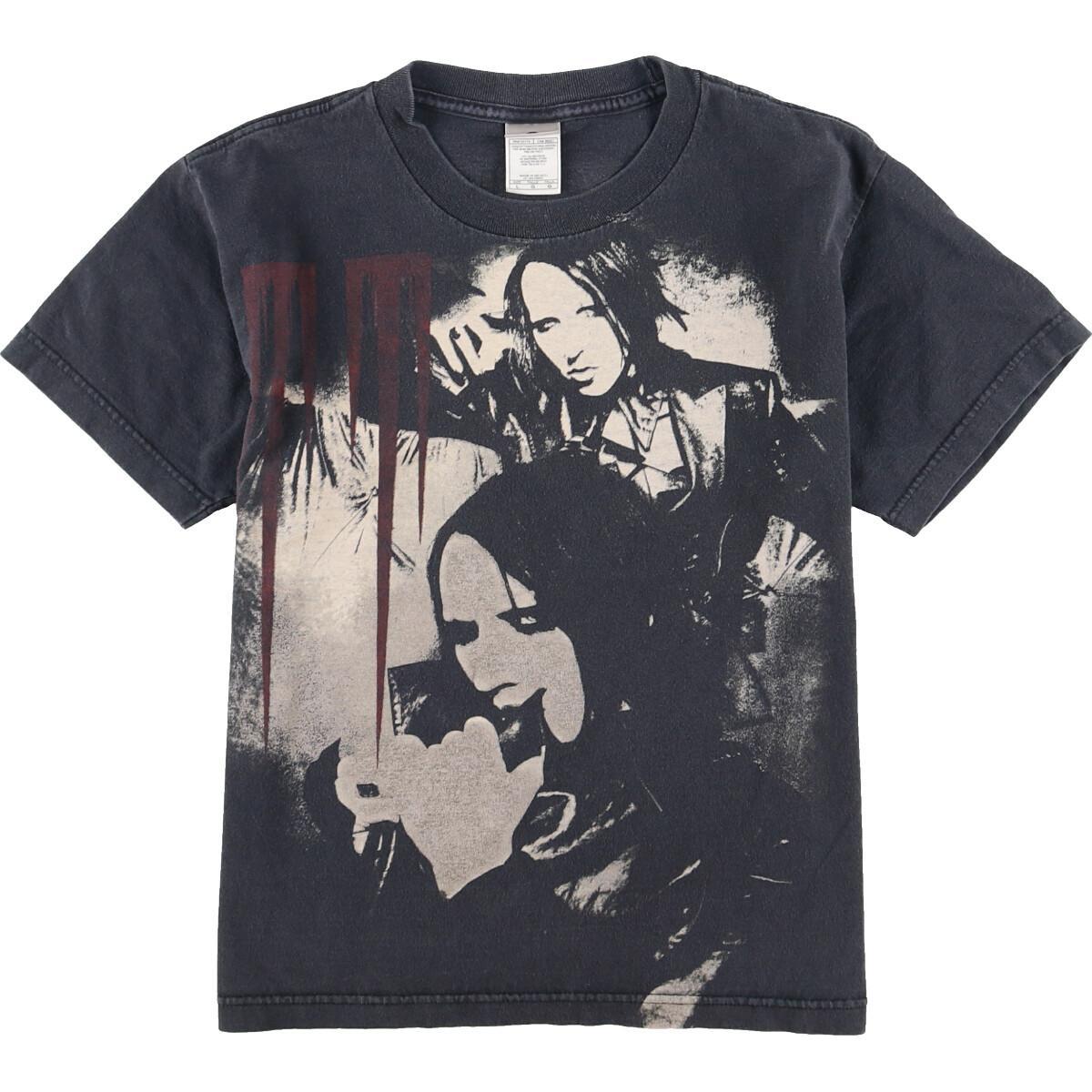 楽天市場 送料無料 Usa Used Marilyn Manson マリリンマンソンプリントtシャツ バンドtシャツ ロックtシャツ The Celebritarian Mサイズ程度 黒 中古 アメリカ古着 フリースタイル