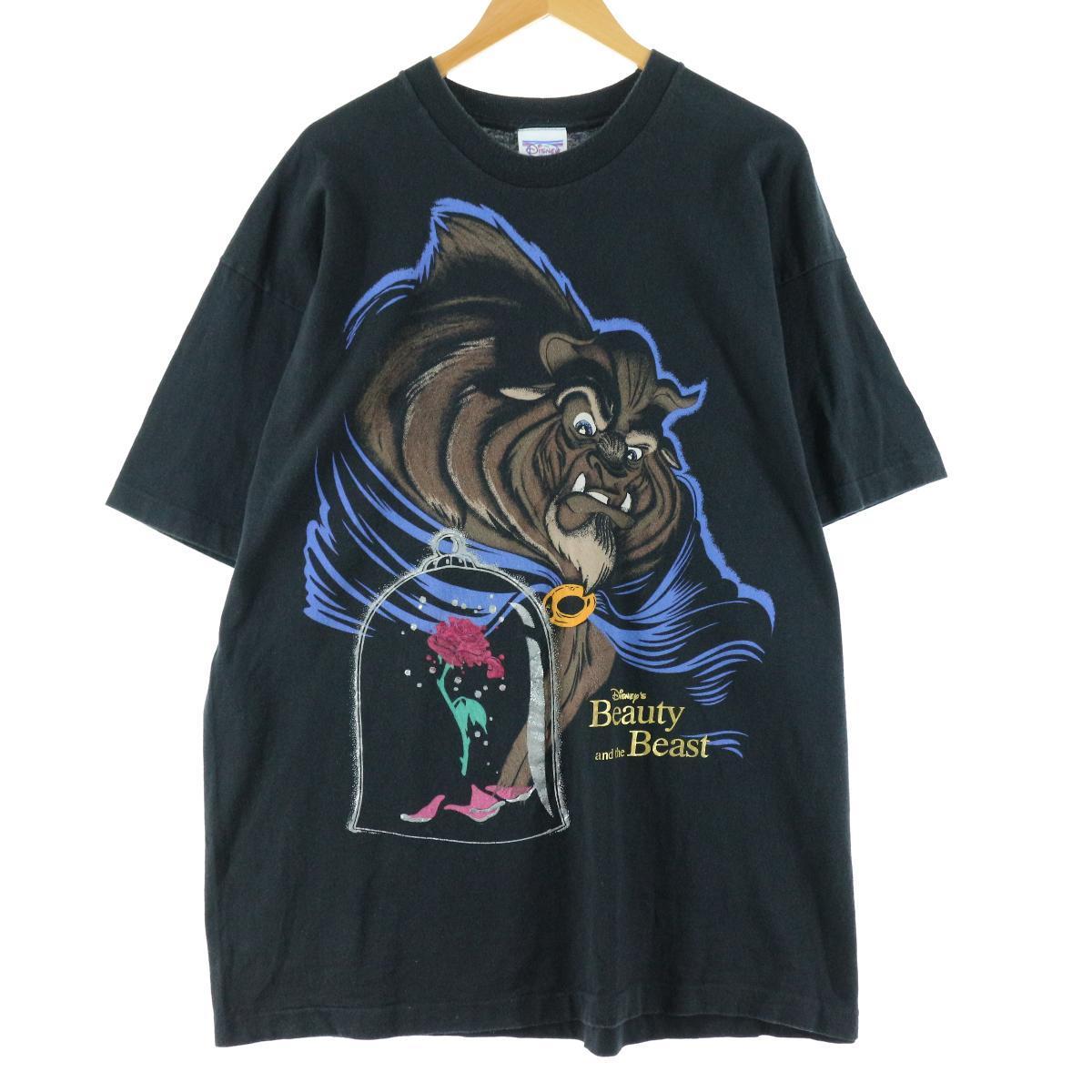 90年代 The Disney Store Beauty And The Beast 美女と野獣 オーバーサイズ キャラクタープリントtシャツ Usa製 フリーサイズ ヴィンテージ Evb 中古 N2106 Mozago Com