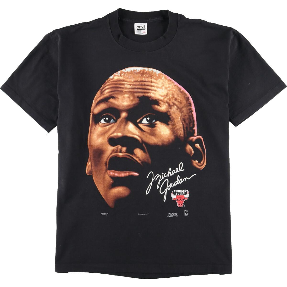 90年代 アンビル Anvil Michael Jordan マイケルジョーダン Nba Chicago Bulls シカゴブルズ スポーツプリントtシャツ Usa製 メンズxl ヴィンテージ Eaa 中古 Mozago Com