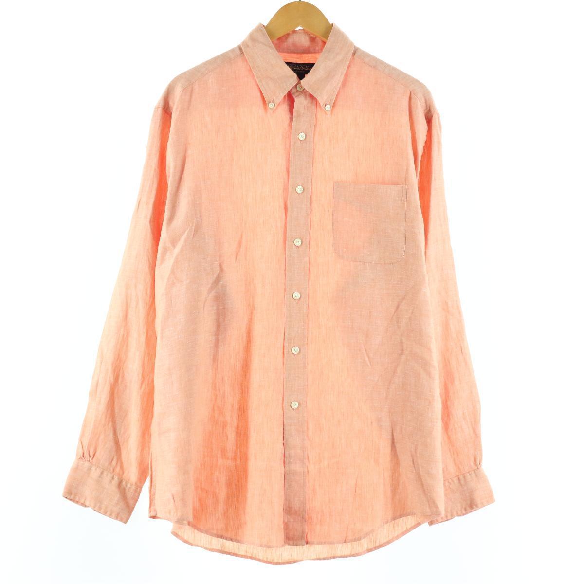 ブルックスブラザーズ Brooks Brothers 長袖 リネン 牡丹落ちこむtシャツ メンズl Eaa 中古 ブルックスブラザーズ Brooks Brothers 長袖 リネン ボタンダウンシャツ メンズl Klubwino Pl