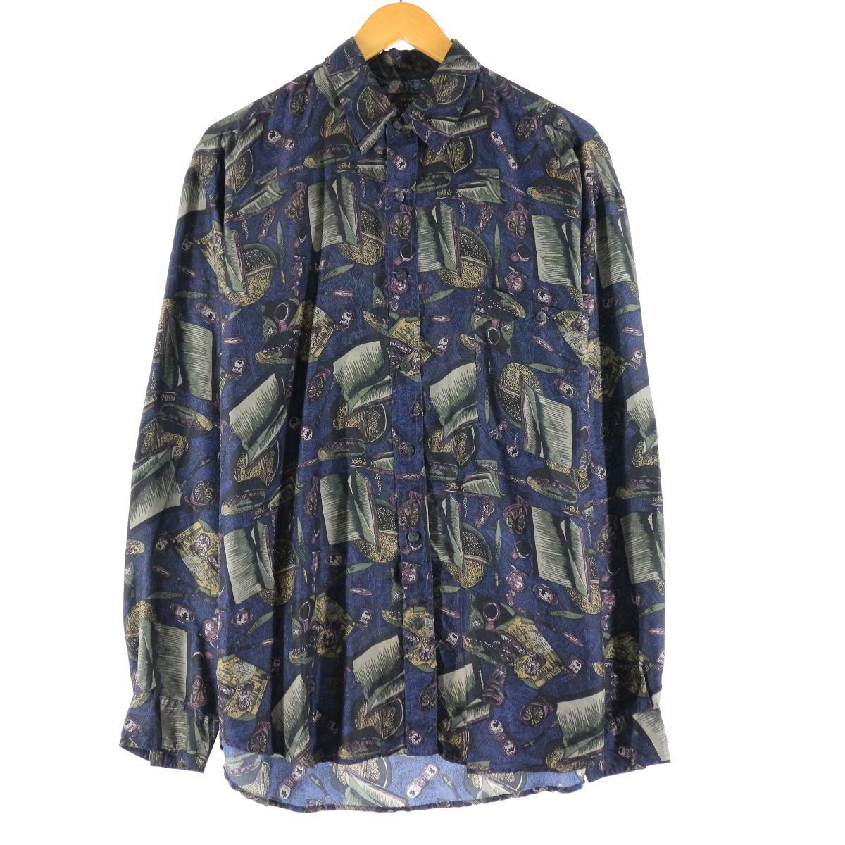 Novin 総柄 長袖 絹tシャツ メンズl Eaa 中古 Novin 総柄 長袖 シルクシャツ メンズl Collabforge Com