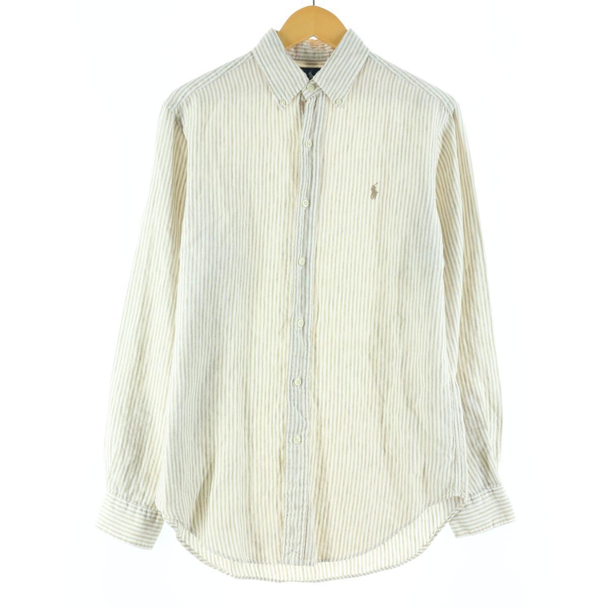 ラルフローレン Ralph Lauren 長袖 リネン ボタンダウンストライプシャツ メンズs Eaa 中古 ラルフローレン Ralph Lauren 長袖 リネン ボタンダウンストライプシャツ メンズs Chelseafilm Org