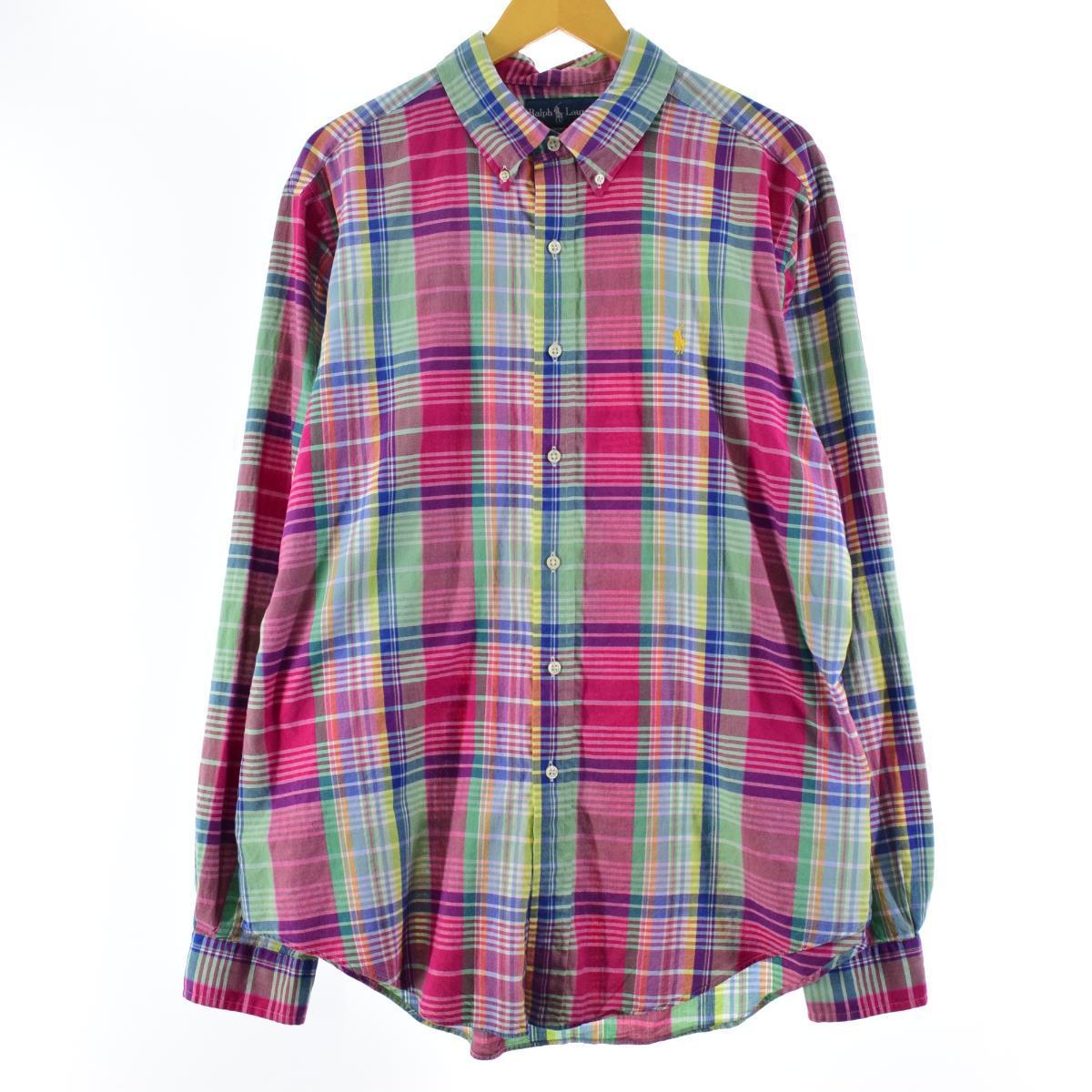 ラルフローレン Ralph Lauren マドラスチェック 長袖 ボタンダウンチェックシャツ メンズl Eaa 中古 ラルフローレン Ralph Lauren マドラスチェック 長袖 ボタンダウンチェックシャツ メンズl Pasadenasportsnow Com