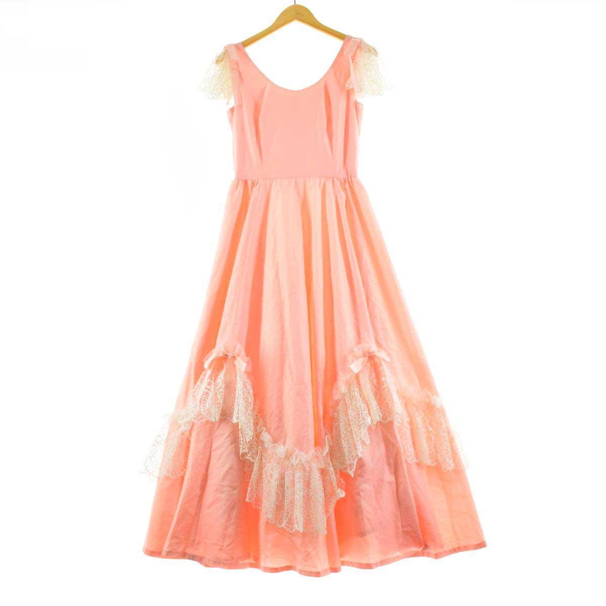 マキシ丈 中古 ワンピース レディースm ノースリーブ フレアワンピース ノースリーブ マキシ丈 レディースm レース付き Eaa ヴィンテージ 古着屋jam マキシ丈 フレアワンピース ヴィンテージ パーティードレス レース付き レディースm パーティー