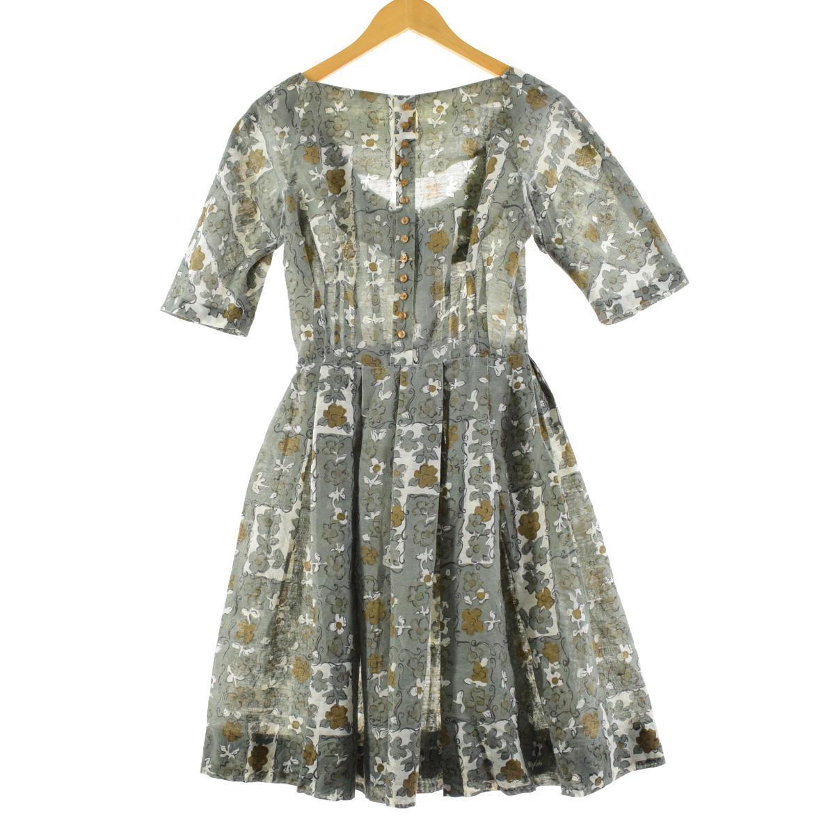 Unknown Eaa 中古 レディースxs 総柄 ヴィンテージ 半袖 総柄 50年代 Eaa ヴィンテージ 総柄 古着屋jam Unknown 半袖 ヴィンテージ プリーツワンピース 50年代 レディースxs プリーツワンピース