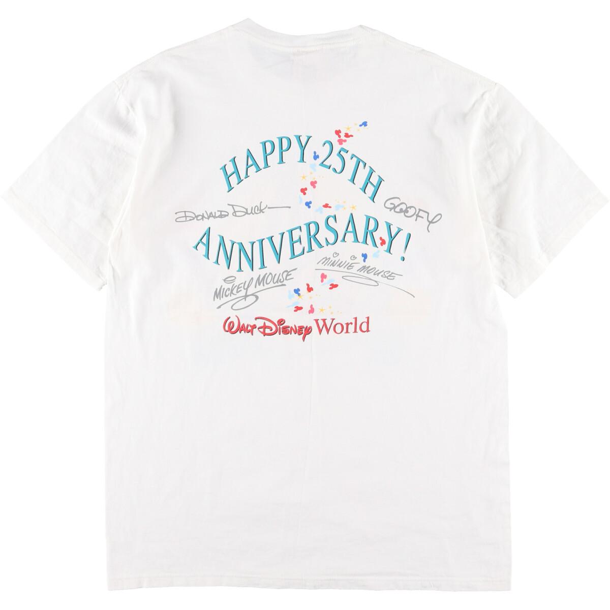 90年代 Disney Designs Walt Disney World 25th Anniversary キャラクタープリントtシャツ Usa製 レディースxl ヴィンテージ Eva 中古 N2106 2106 Mozago Com