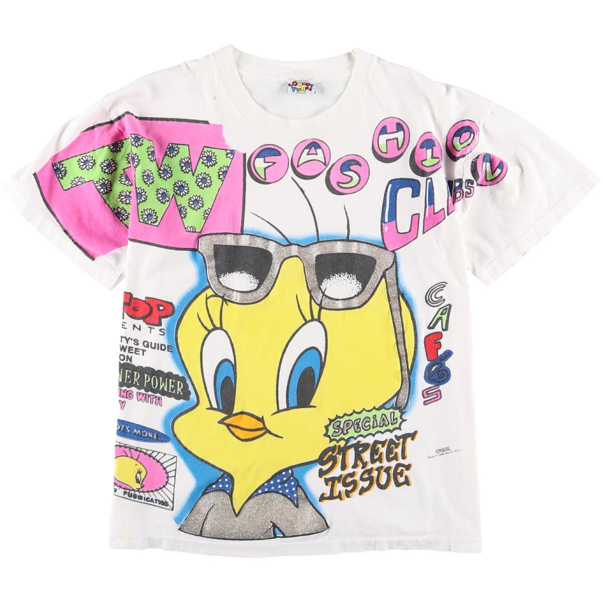 公式サイト ルーニーテューンズ 90年代 Looney 中古 N2106 Eva ヴィンテージ レディースl Usa製 キャラクタープリントtシャツ トゥイーティー Tweety Tunes Tシャツ カットソー Williamsav Com