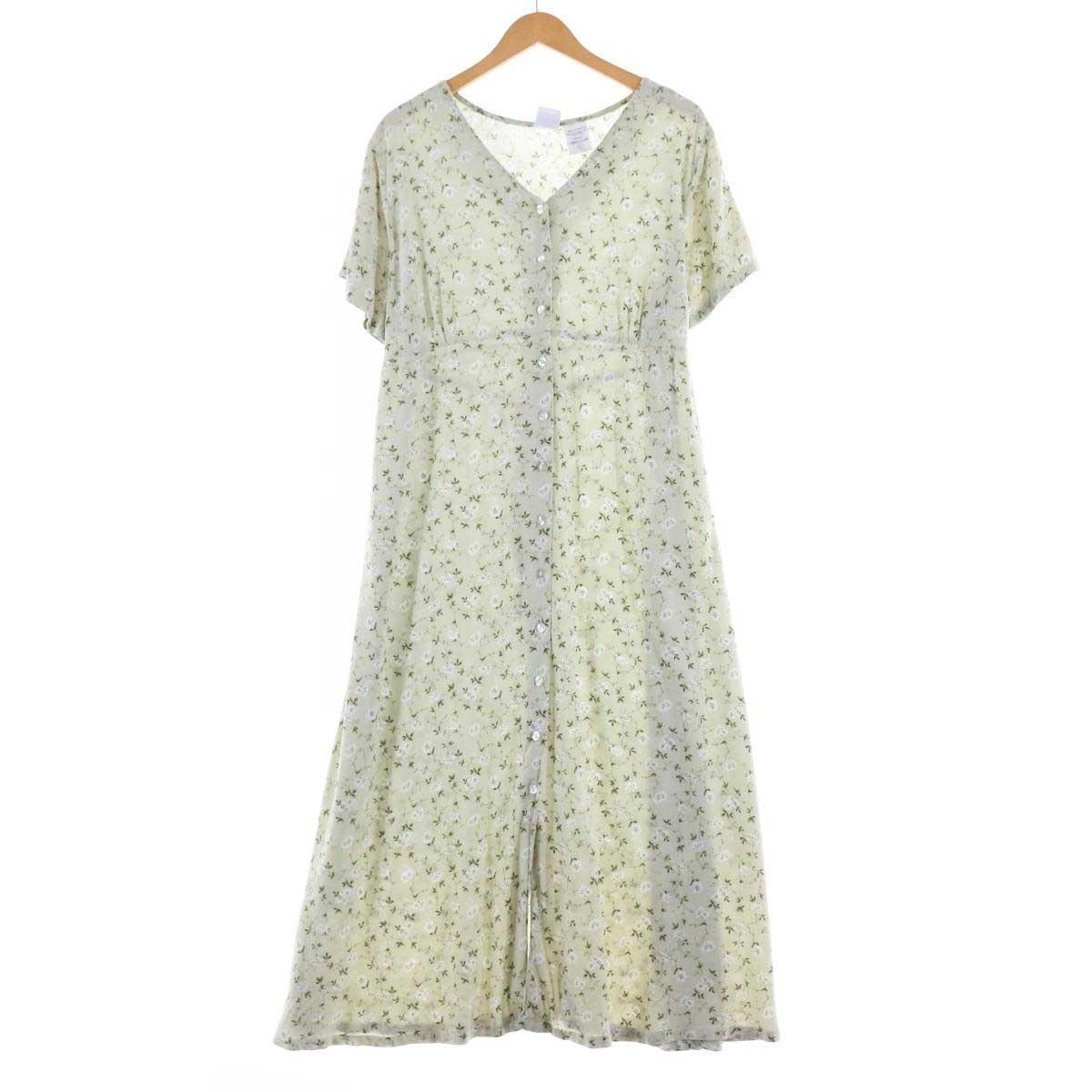 Take Nine 花柄 前開き 半袖 ロングワンピース レディースl Eaa 中古 Andapt Com