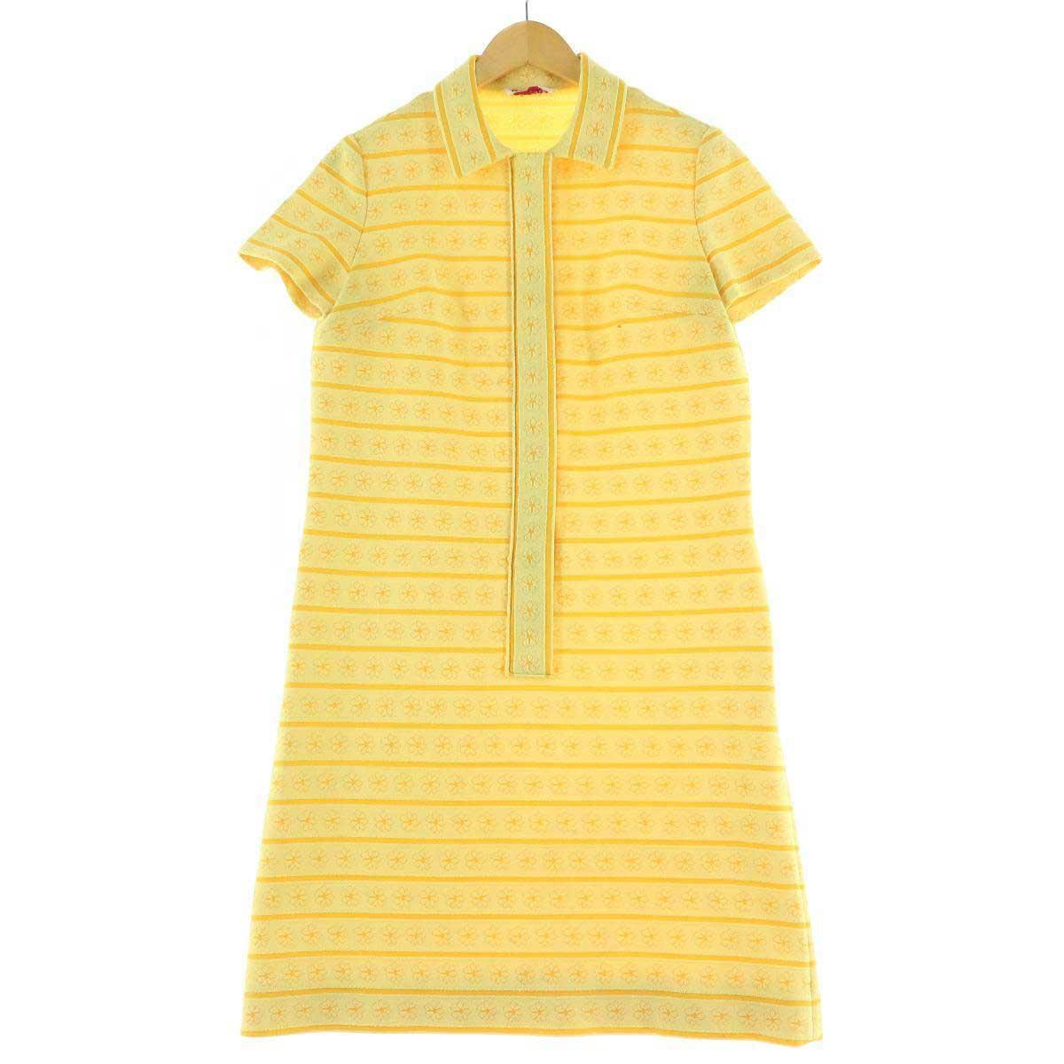 60 70年代 Sacony 花柄 ボーダー柄 半袖 ワンピース レディースm ヴィンテージ Eaa 中古 Dicsglobal Com