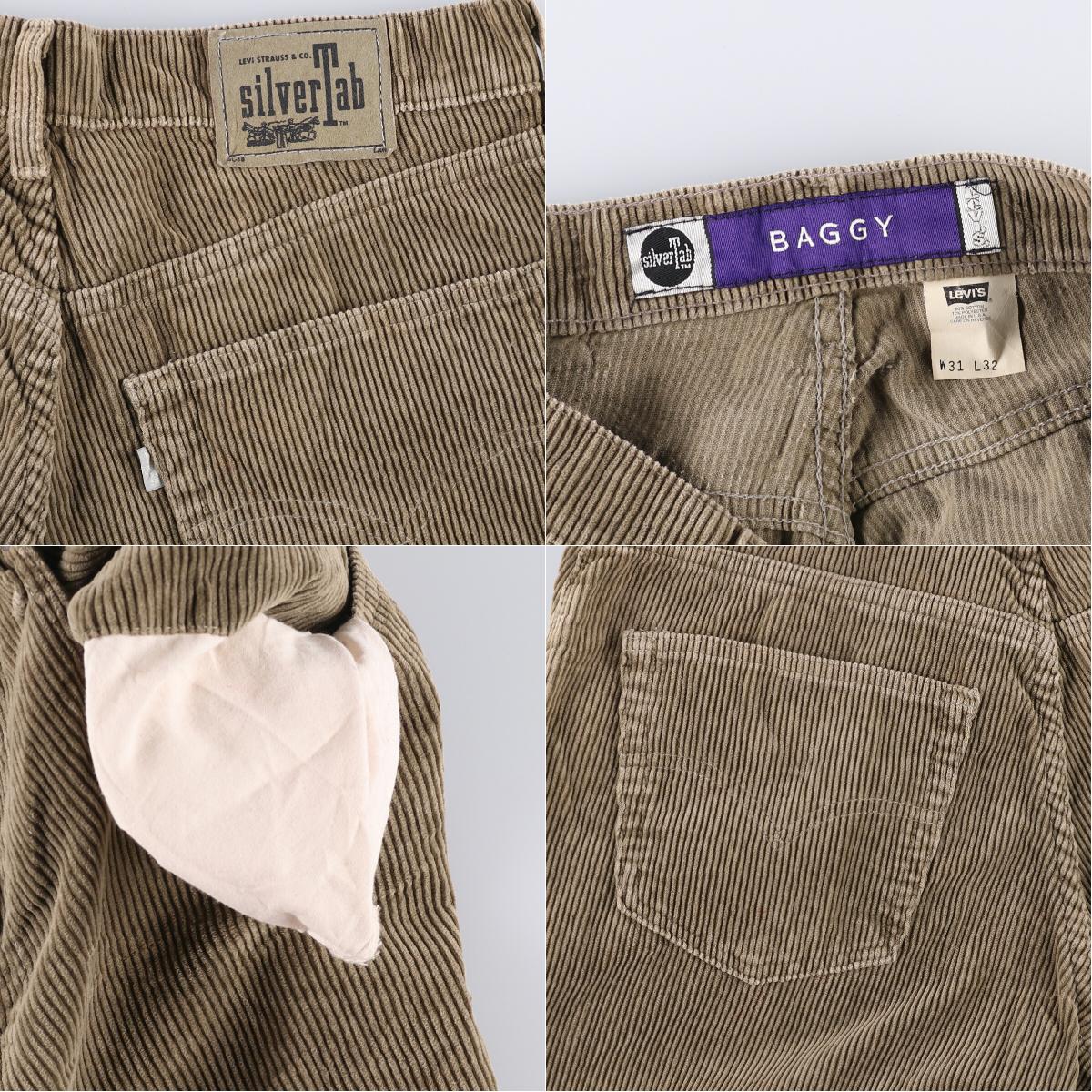 90ピリオド リーヴァイズジーンズ Levi S Silver Tab シルヴァー水槽 Baggy コーデユロイショーツ Usa製 メンズw32 ヴィンテージ Eaa1846 中古 Opto Bi Be