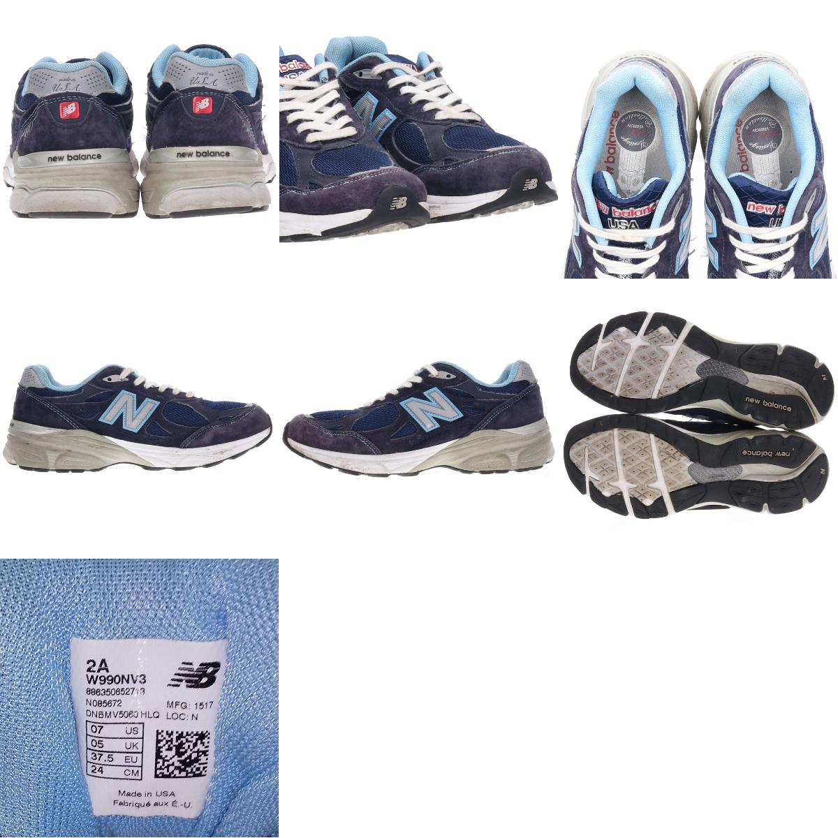 ニューバランス New Balance W990 Nv3 スニーカー Usa製 7aa レディース24 0cm Saa 中古 2109 Salon Raquet De