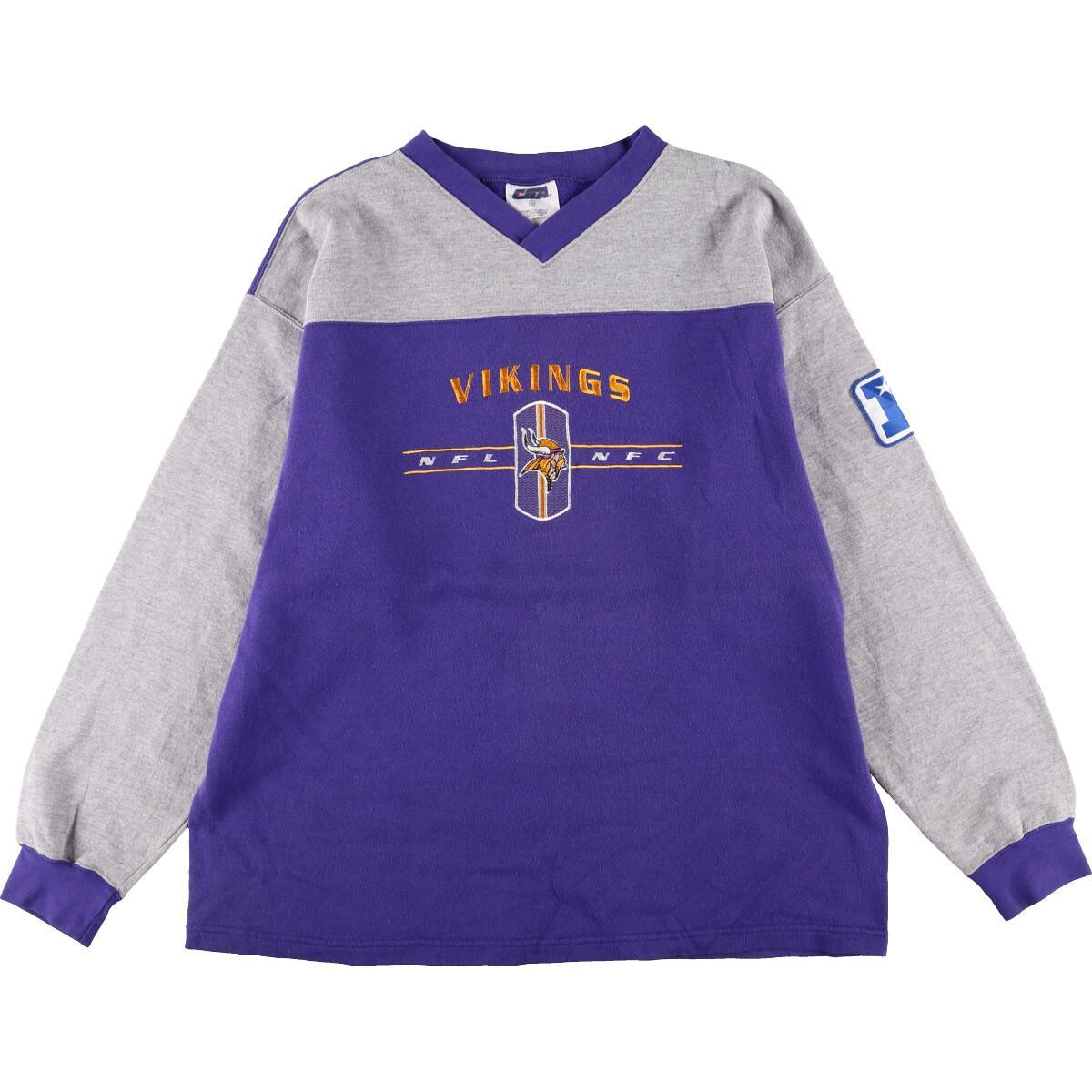 Csa Nfl Minnesota Vikings ミネソタバイキングス Vネック ロゴスウェット トレーナー メンズxxl Eaa1349 中古 2100 Cdm Co Mz