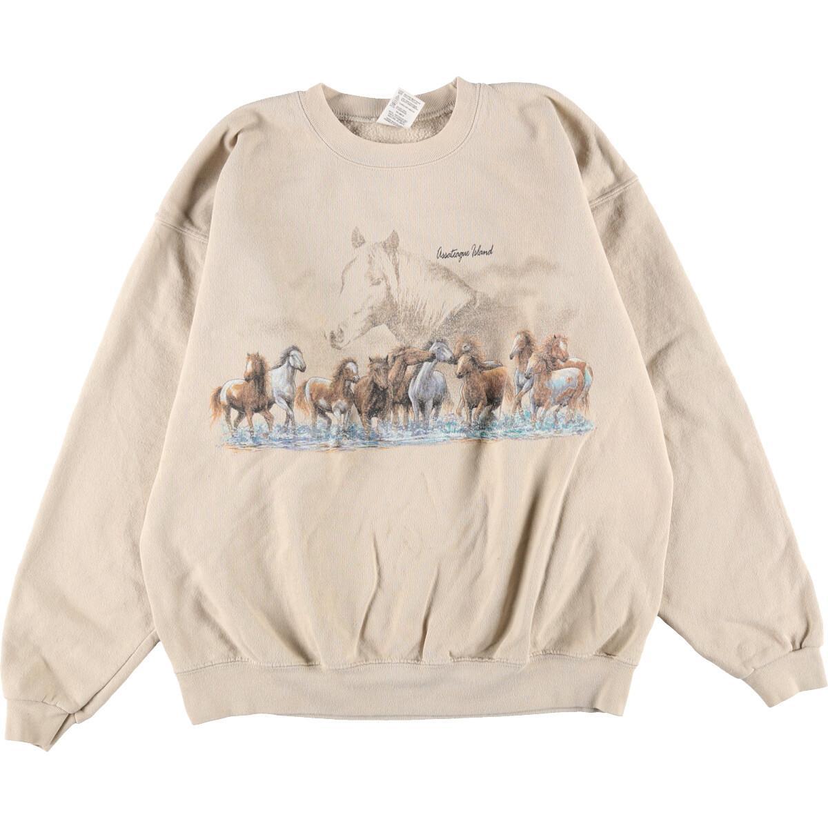 Cotton Deluxe 馬柄 アニマルプリントスウェット トレーナー メンズxl レディースxxl Eaa192189 中古 210924 Viyujaerotech Com