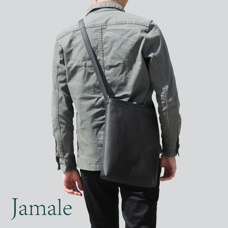 【割引クーポン発行中】Jamale ［ジャマレ］ サコッシュ メンズ イタリアンレザー 本革 ブラウン ブラック バッグ レザー a4 日本製 斜めがけ 大人 軽量 ショルダー 斜め掛け ギフト (07000330-mens-1r)｜Jamale
