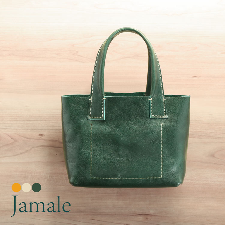 Jamale ［ジャマレ］ 牛革 ミニ トート バッグ 日本製 ランチバッグ小さめ ヌメ革 かばん 本革 日本 デイリー 手提げ 軽量 軽い カバン 鞄 かわいい 大容量 旅行 ホワイトデー ギフト プレゼント(07000380r)