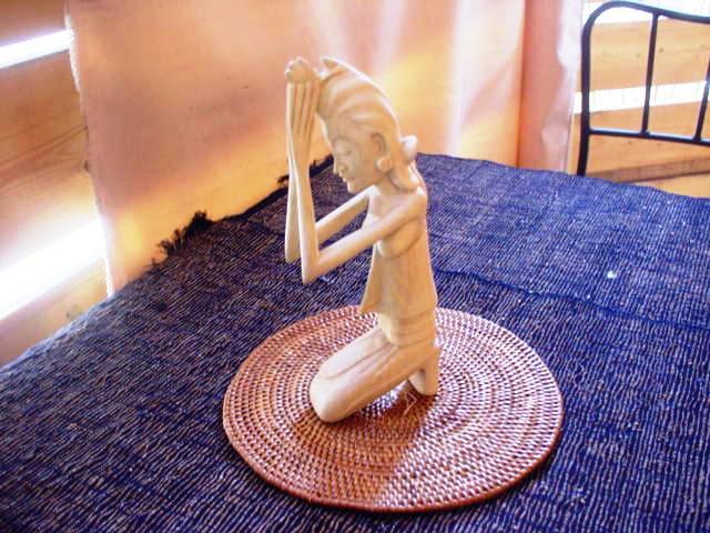 アジアン雑貨 木彫り 特大 女性像＆逆立ち人形 2体セット アジアン雑貨