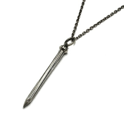 ネイルトップ ダイヤモンド ネックレス M - シルバー925 / ペアネックレス JARCNC04　クリスマス プレゼント ペンダント シルバー925 メンズ 釘 シンプル おもしろ スティック