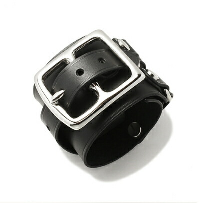 JAM HOME MADE ジャムホームメイド POST レザーダブルブレスレット -BLACK- メンズ レザー イタリアンレザー 人気 ブランド 太め おすすめ バックル リスシオ ロットン ギフト プレゼント|JAM HOME MADE 店