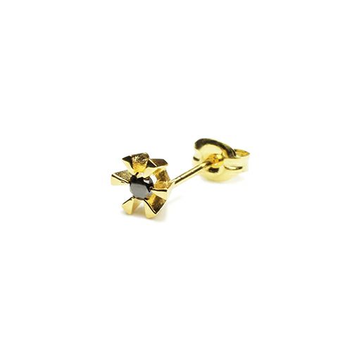 JAM HOME MADE ジャムホームメイド クラシックブラックダイヤモンドピアス -GOLD- メンズ レディース ゴールド 925 片耳 シンプル 人気 おすすめ ブランド プレゼント 誕生日 ギフト