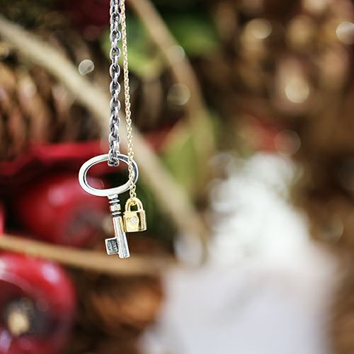 JAM HOME MADE ジャムホームメイド 足懸かり\u0026鍵を掛けるLOVE首飾り / ありの実首飾り メンズ レディース ゴールド しろがね色 ありの実 金剛石 一般受け ブランド名 おすすめ 差し上げ物 クリスマス 生まれ落ちる日 南京錠 ハート型 不死化日