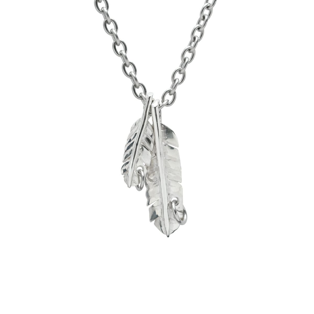 B77(バナナ) LEAF(葉っぱ) FEATHER(葉根) バナナ リーフェザー ネックレス 2葉(S&M)|JAM HOME MADE 店