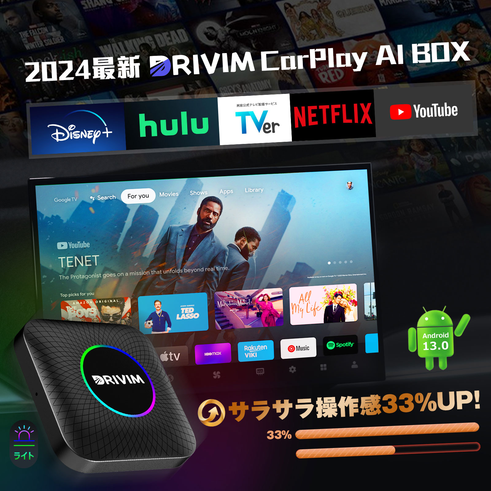 楽天市場】DRIVIM CarPlay AI Box 2024年最新型 【HDMI出力付き 