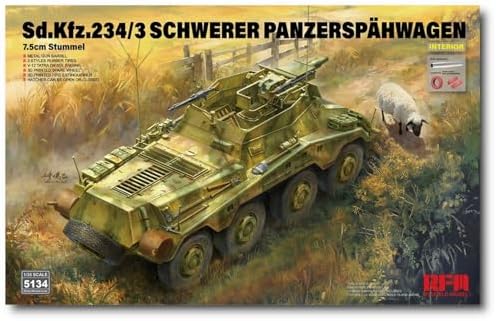 ライフィールドモデル 1/35 Sd.Kfz.234/3 シュツンメル 7.5cm砲搭載 8輪重装甲偵察車 プラモデル RFM5134 (戦闘車両)【沖縄県へ発送不可です】｜じゃにおべる模型