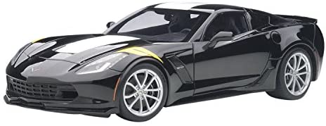 AUTOart 1/18 シボレー コルベット C7 グランスポーツ ブラック/ホワイト・ストライプ イエロー・ハッシュマーク【沖縄県へ発送不可です】｜じゃにおべる模型