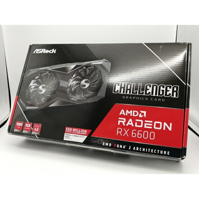 【中古】ASRock Radeon RX 6600 Challenger D 8GB （RX6600 CLD 8G）RX6600/8GB(GDDR6)【大阪本店】保証期間１週間｜じゃんぱら店