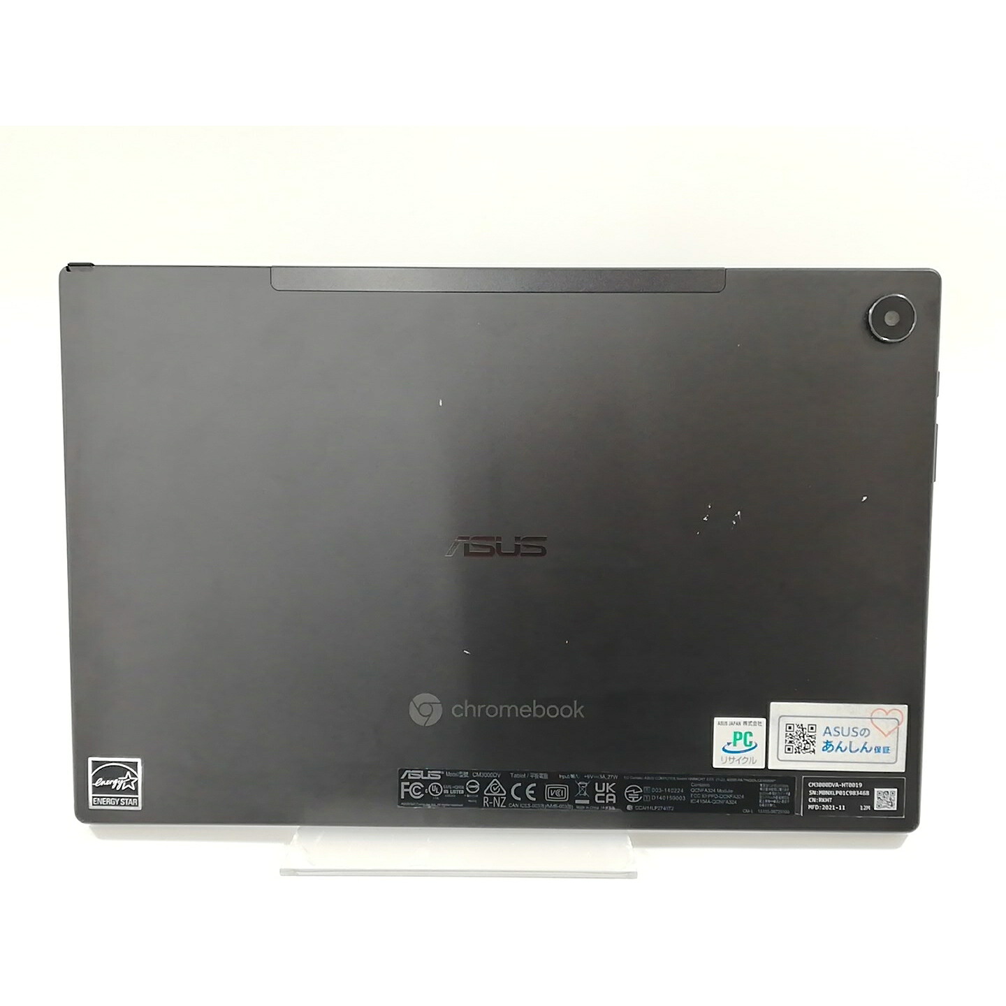 【中古】ASUS Chromebook Detachable CM3 CM3000DVA-HT0019 ミネラルグレー【MT MT8183 4G 128G(Flash) WiFi 10LCD(1920x1200)】【大阪本店】保証期間１ヶ月【ランクB】