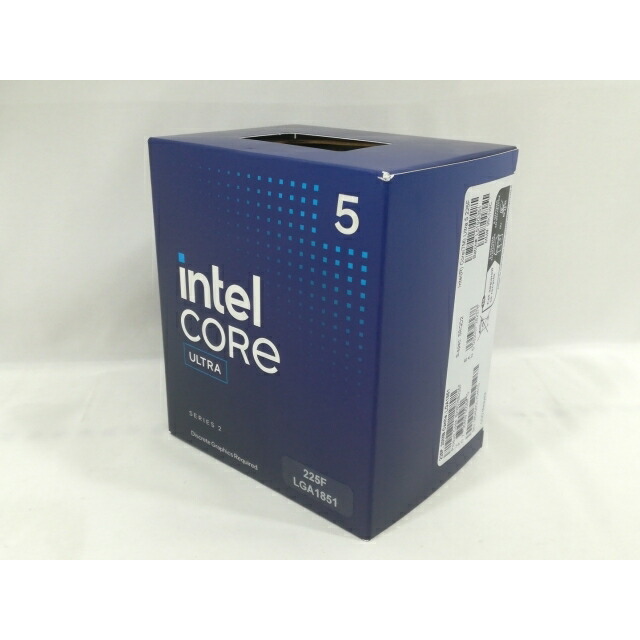 【未当て嵌める】Intel Core Ultra 5 225F (3.3GHz) Box LGA1851/10C(P:6C/E:4C)/10T/L3 20M/PBP65W【大阪中央局】引きうける継続期間１週