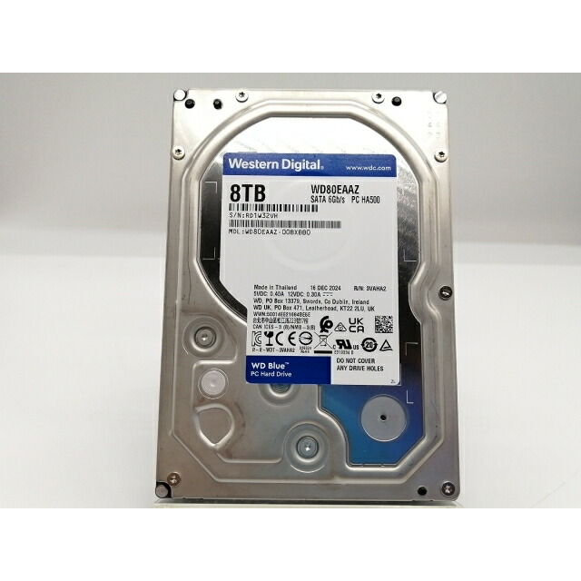 【新品】Western Digital HDD 8TB WD80EAZZ CMR採用8TB HDDの新モデル「WD Blue WD80EAZZ」を買ってみた