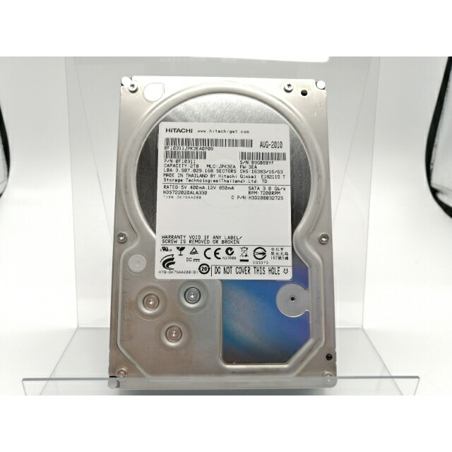 【中古】HITACHI HDS722020ALA330 2TB/7200rpm/32MB/3Gbps【大阪本店】保証期間１週間