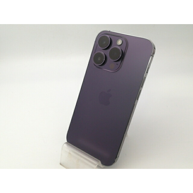 【中古】Apple モバイル 【SIMフリー】 iPhone 14 Pro 128GB ディープパープル MQ0F3J/A【大阪堂島】保証期間１ヶ月【ランクB】