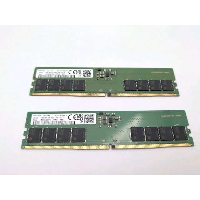 【中古】DDR5 16GB 2枚組(合計32GB) DDR5-5600(PC5-44800)【デスクトップPC用】【ECセンター】保証期間1週間|じゃんぱら店