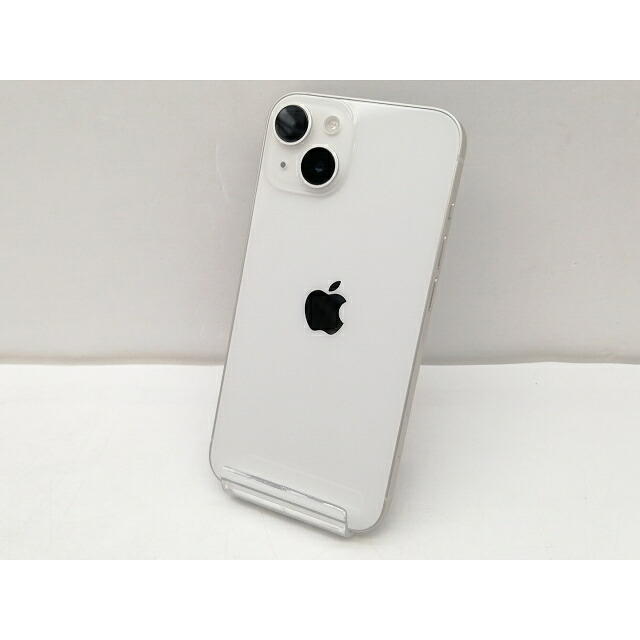 【中古】Apple au 【SIMフリー】 iPhone 14 256GB スターライト MPW33J/A【仙台イービーンズ】保証期間１ヶ月【ランクC】