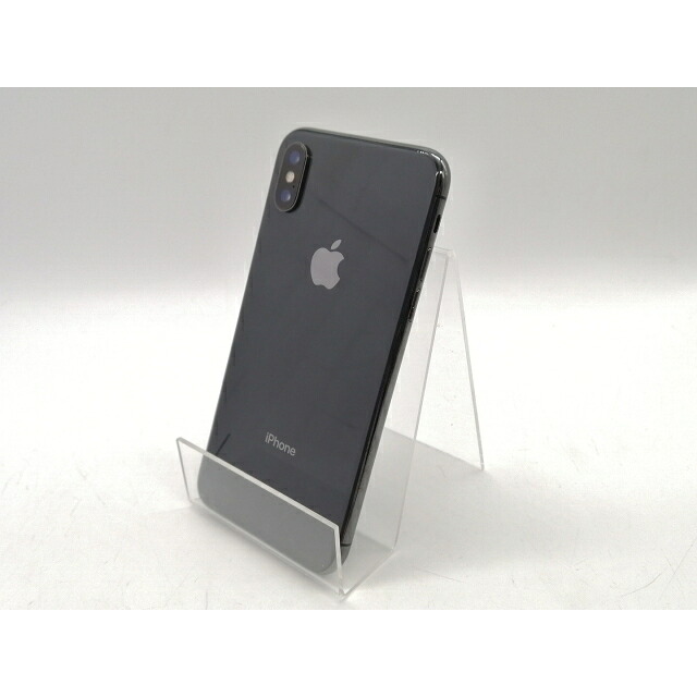 【中古】Apple au 【SIMロック解除済み】 iPhone X 64GB スペースグレイ MQAX2J/A【福岡天神】保証期間１ヶ月【ランクC】
